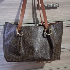 Calvin Klein Brown Monogram Tote